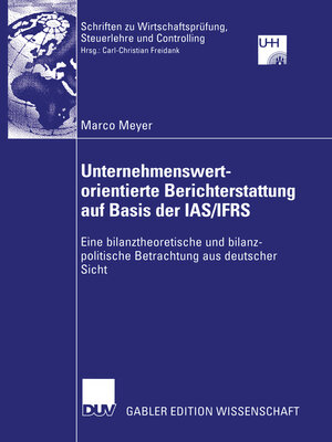 cover image of Unternehmenswertorientierte Berichterstattung auf Basis der IAS/IFRS